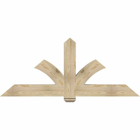 Ekena Millwork Redmond Rough Sawn Timber Gable Bracket, Douglas Fir, 72"W x 30"H x 6"D x 6"F, 10/12 Pitch GBW072X30X0606RED00RDF